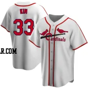 Kwang Hyun Kim Men's St. Louis Cardinals White Home Cooperstown Collection Jersey