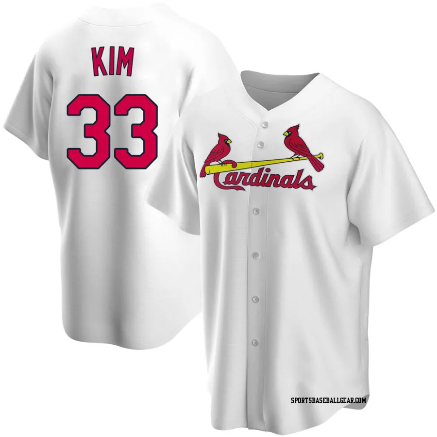 Kwang Hyun Kim Men's St. Louis Cardinals White Replica Home Jersey