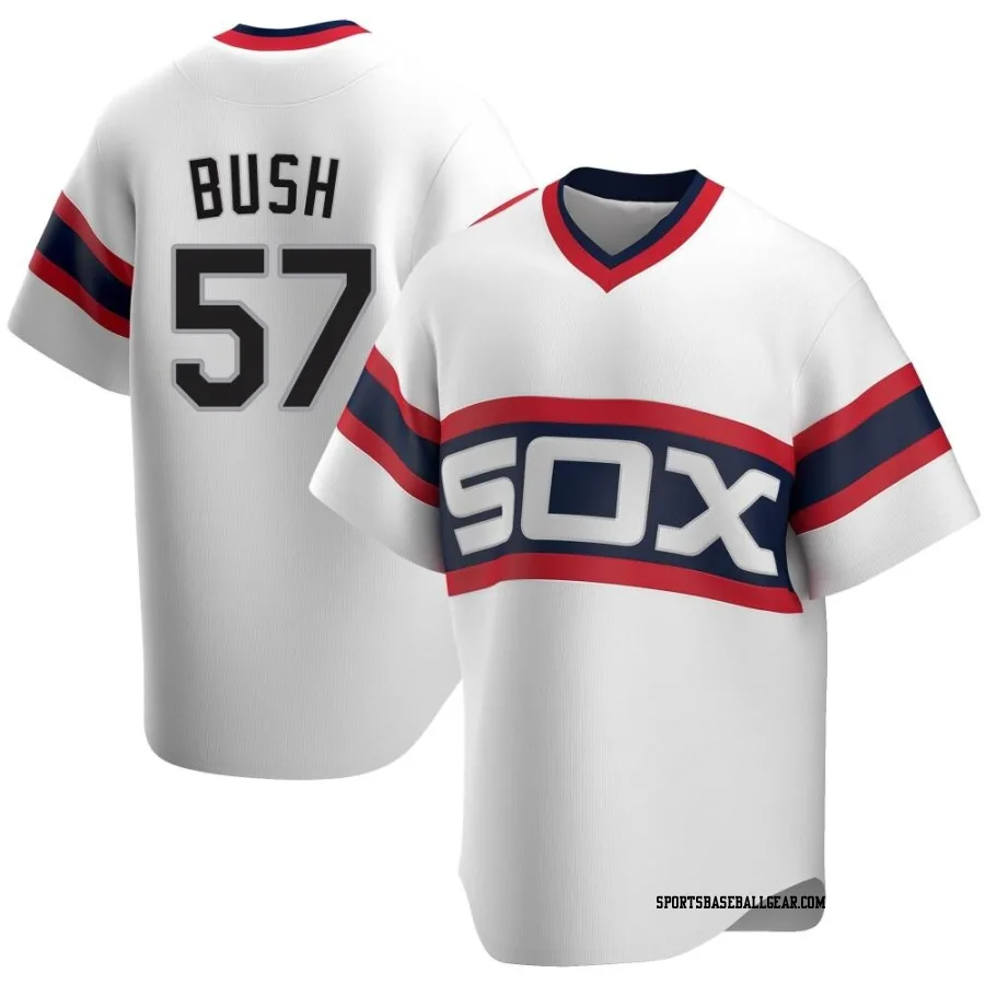 Ky Bush Men's Chicago White Sox White Replica Cooperstown Collection Jersey