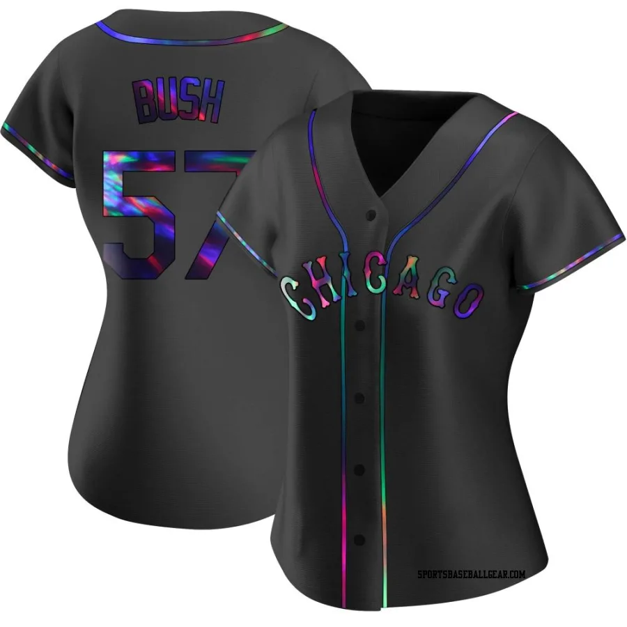 Ky Bush Women's Chicago White Sox Black Holographic Replica Alternate Jersey