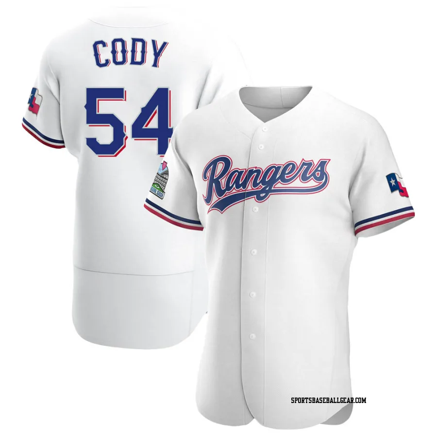 Kyle Cody Men's Texas Rangers White Authentic Home Jersey