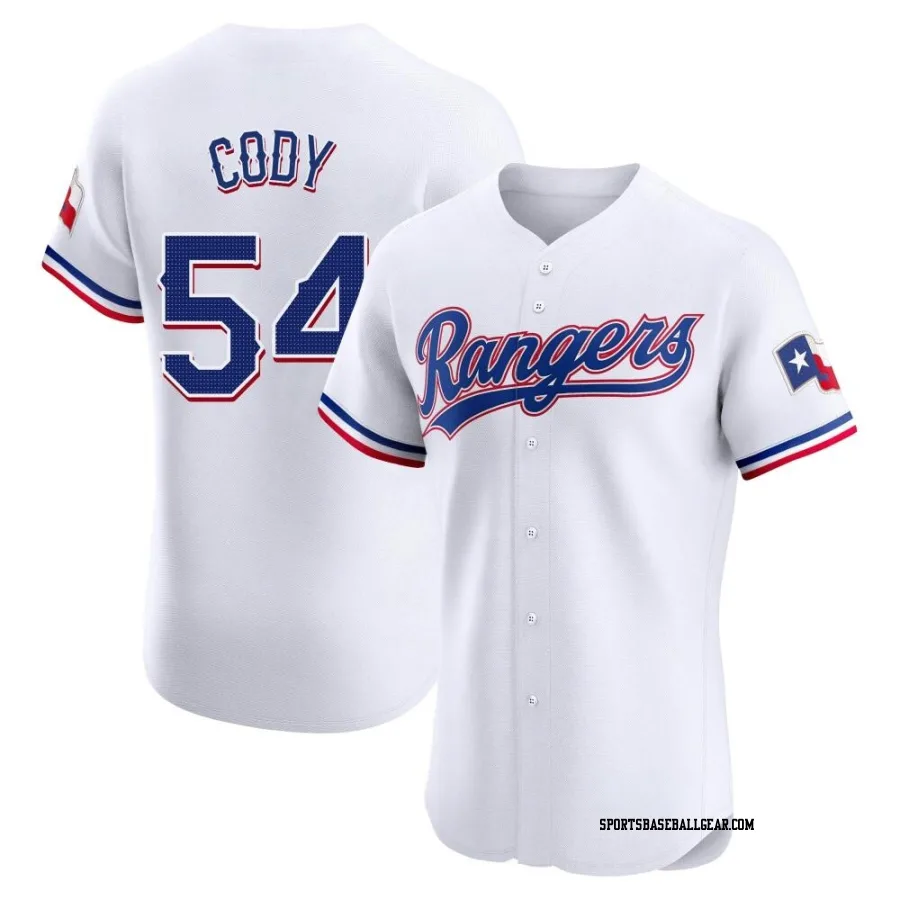 Kyle Cody Men's Texas Rangers White Elite Home Jersey