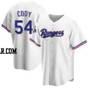 Kyle Cody Men's Texas Rangers White Replica Home 2023 World Series Champions Jersey