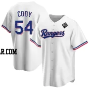 Kyle Cody Men's Texas Rangers White Replica Home 2023 World Series Jersey