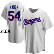 Kyle Cody Men's Texas Rangers White Replica Home Cooperstown Collection 2023 World Series Champions Jersey