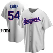 Kyle Cody Men's Texas Rangers White Replica Home Cooperstown Collection Jersey