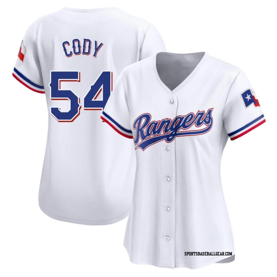 Kyle Cody Women's Texas Rangers White Limited Home Jersey