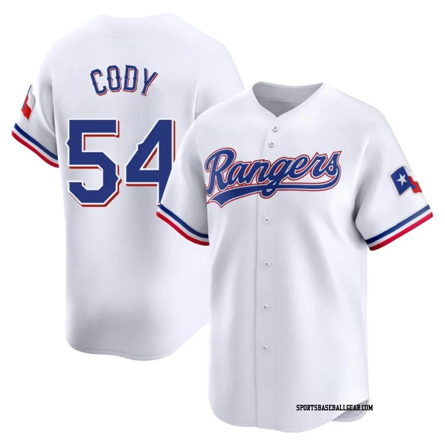 Kyle Cody Youth Texas Rangers White Limited Home Jersey