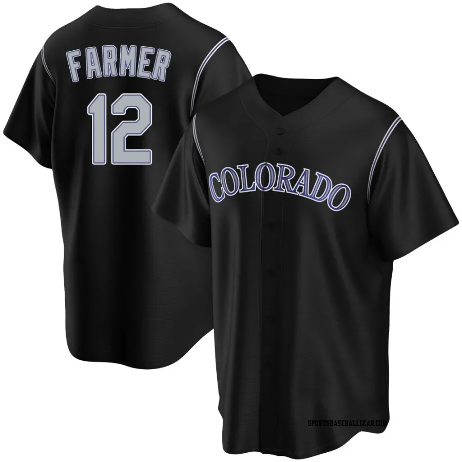 Kyle Farmer Men's Colorado Rockies Black Replica Alternate Jersey