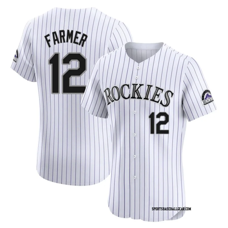 Kyle Farmer Men's Colorado Rockies White Elite Home Jersey