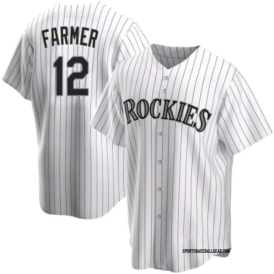 Kyle Farmer Men's Colorado Rockies White Replica Home Jersey