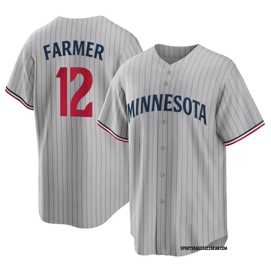 Kyle Farmer Men's Minnesota Twins Gray Replica Road Jersey