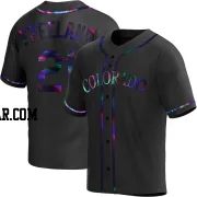 Kyle Freeland Men's Colorado Rockies Black Holographic Replica Alternate Jersey