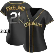 Kyle Freeland Women's Colorado Rockies Black Golden Replica Alternate Jersey