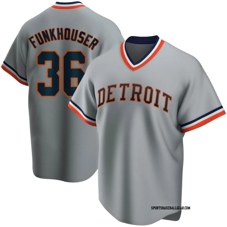 Kyle Funkhouser Men's Detroit Tigers Gray Road Cooperstown Collection Jersey