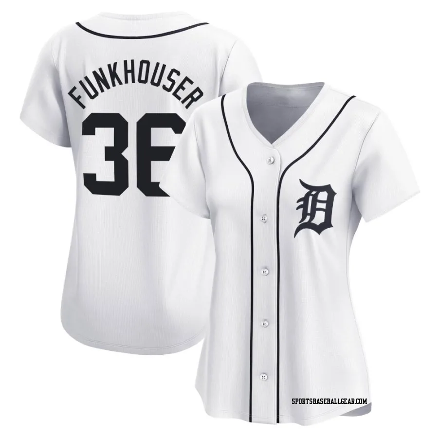 Kyle Funkhouser Women's Detroit Tigers White Limited Home Jersey