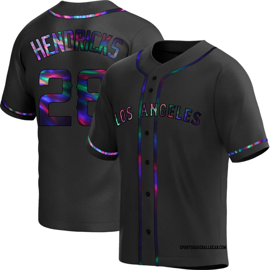 Kyle Hendricks Men's Los Angeles Angels Black Holographic Replica Alternate Jersey