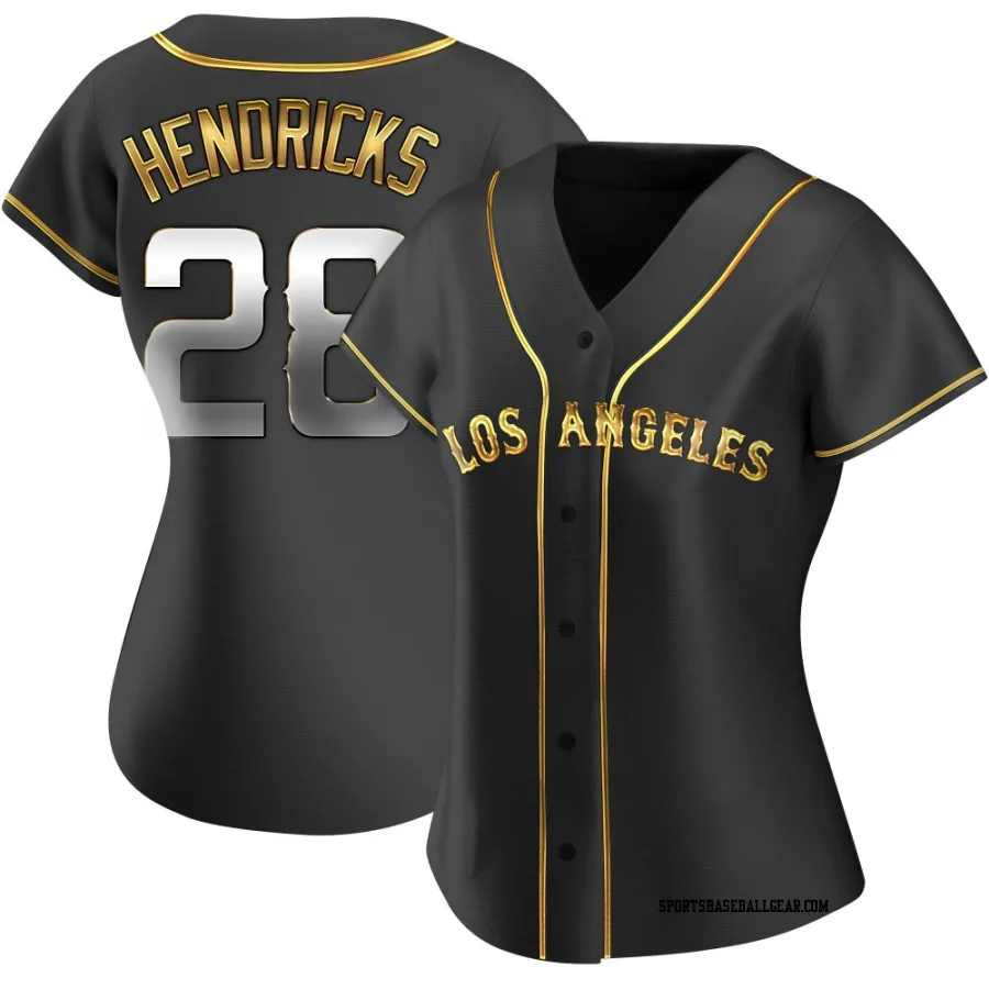 Kyle Hendricks Women's Los Angeles Angels Black Golden Replica Alternate Jersey