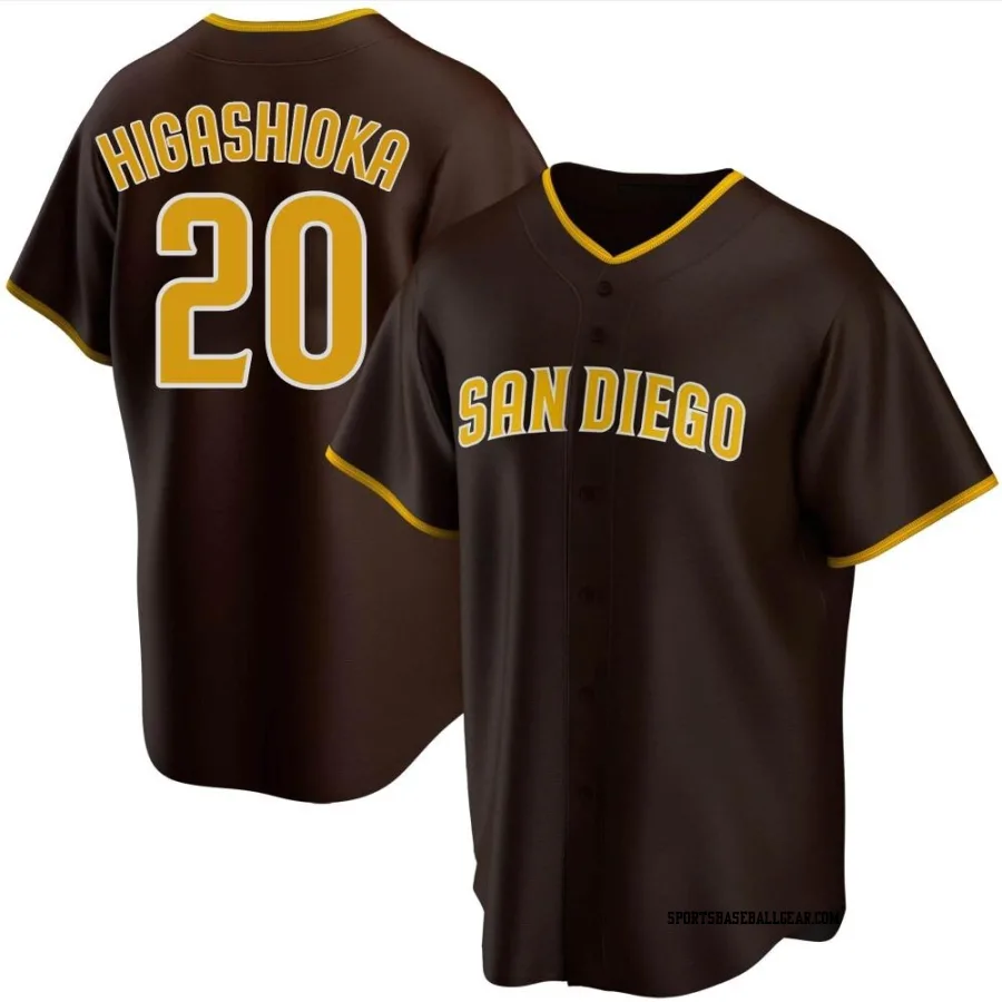 Kyle Higashioka Men's San Diego Padres Brown Replica Road Jersey