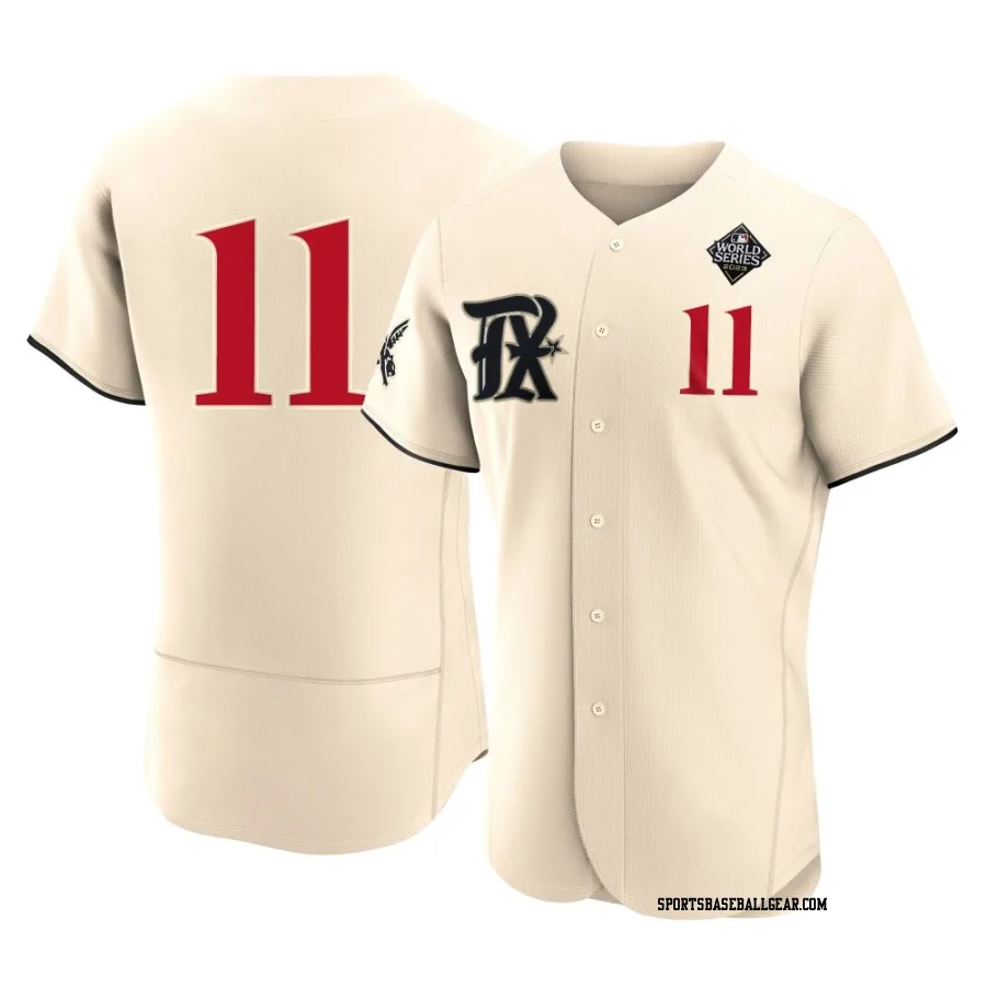 Kyle Higashioka Men's Texas Rangers Cream Authentic 2023 City Connect 2023 World Series Jersey