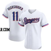 Kyle Higashioka Men's Texas Rangers Gold Elite White 2024 Collection Jersey