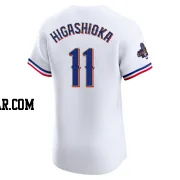 Kyle Higashioka Men's Texas Rangers Gold Elite White 2024 Collection Jersey