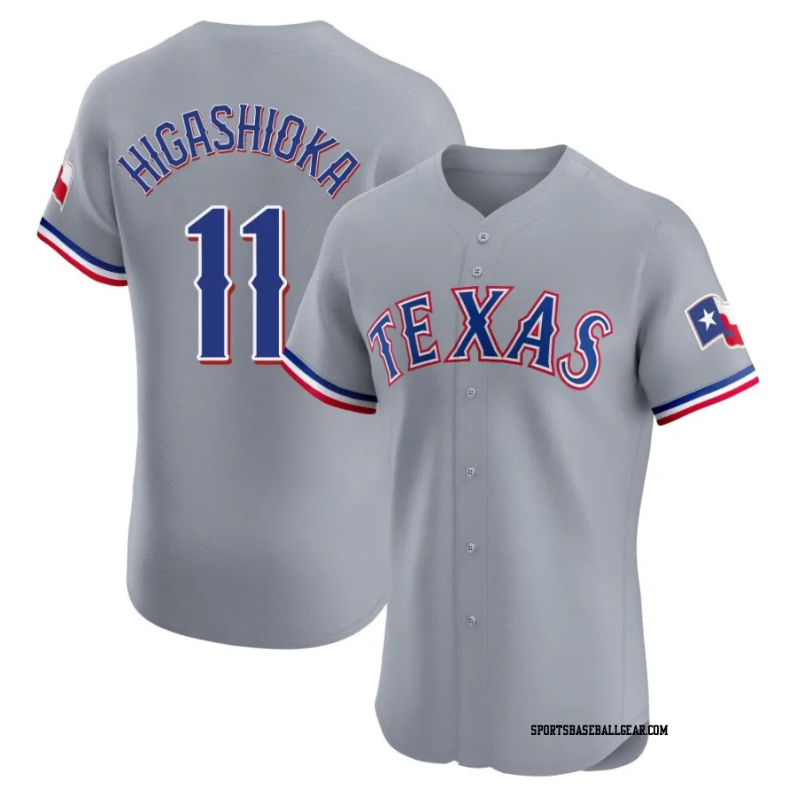 Kyle Higashioka Men's Texas Rangers Gray Elite Road Jersey