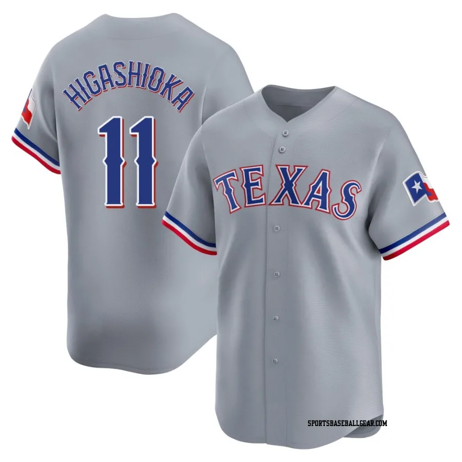 Kyle Higashioka Men's Texas Rangers Gray Limited Away Jersey