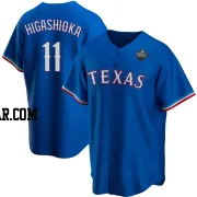 Kyle Higashioka Men's Texas Rangers Royal Replica Alternate 2023 World Series Jersey