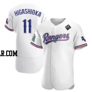 Kyle Higashioka Men's Texas Rangers White Authentic Home 2023 World Series Jersey