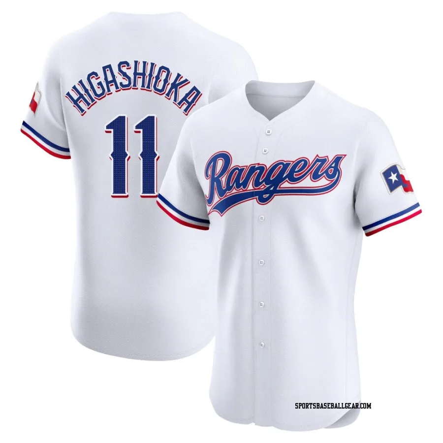 Kyle Higashioka Men's Texas Rangers White Elite Home Jersey