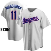 Kyle Higashioka Men's Texas Rangers White Replica Home Cooperstown Collection 2023 World Series Champions Jersey