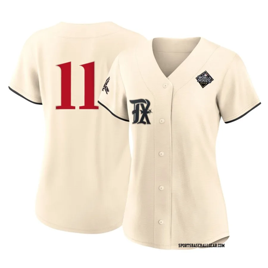 Kyle Higashioka Women's Texas Rangers Cream Authentic 2023 City Connect 2023 World Series Jersey