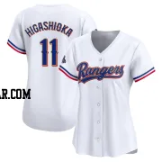 Kyle Higashioka Women's Texas Rangers Gold Limited White 2024 Collection Jersey