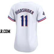 Kyle Higashioka Women's Texas Rangers Gold Limited White 2024 Collection Jersey