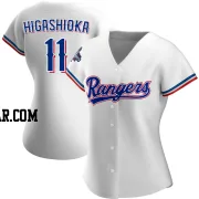 Kyle Higashioka Women's Texas Rangers White Authentic Home 2023 World Series Champions Jersey