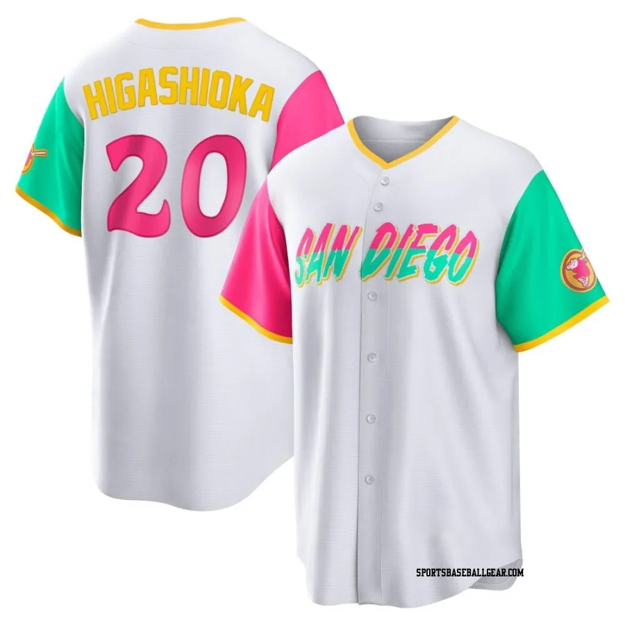 Kyle Higashioka Youth San Diego Padres White Replica 2022 City Connect Jersey