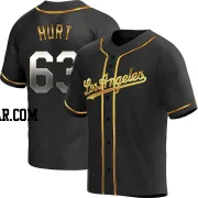 Kyle Hurt Men's Los Angeles Dodgers Black Golden Replica Alternate Jersey