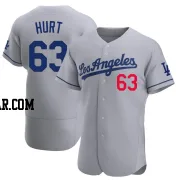 Kyle Hurt Men's Los Angeles Dodgers Gray Authentic Away Jersey