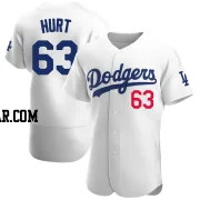 Kyle Hurt Men's Los Angeles Dodgers White Authentic Home Jersey