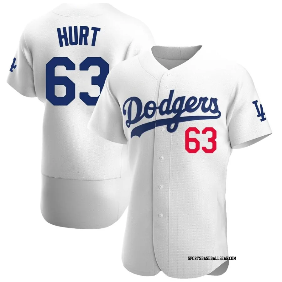 Kyle Hurt Men's Los Angeles Dodgers White Authentic Home Jersey