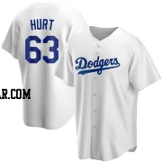 Kyle Hurt Men's Los Angeles Dodgers White Replica Home Jersey