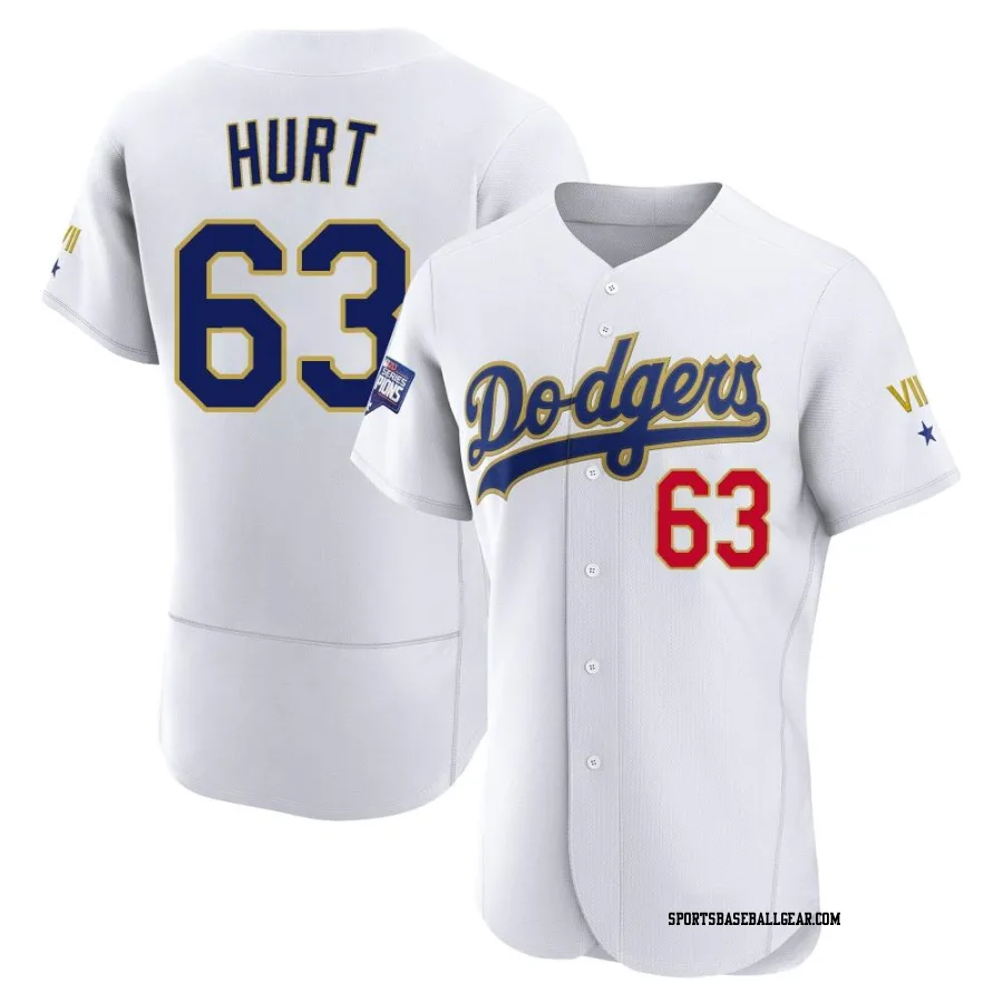 Kyle Hurt Men's Los Angeles Dodgers White/Gold Authentic 2021 Gold Program Player Jersey