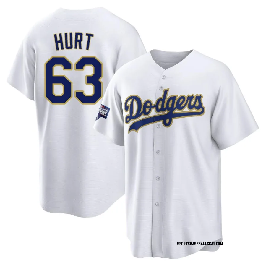 Kyle Hurt Youth Los Angeles Dodgers White/Gold Replica 2021 Gold Program Player Jersey