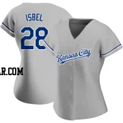 Kyle Isbel Women's Kansas City Royals Gray Replica Road Jersey