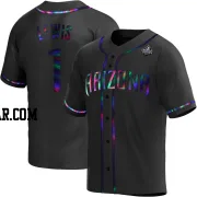 Kyle Lewis Men's Arizona Diamondbacks Black Holographic Replica Alternate 2023 World Series Jersey