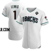 Kyle Lewis Men's Arizona Diamondbacks White Authentic Teal Alternate 2023 World Series Jersey