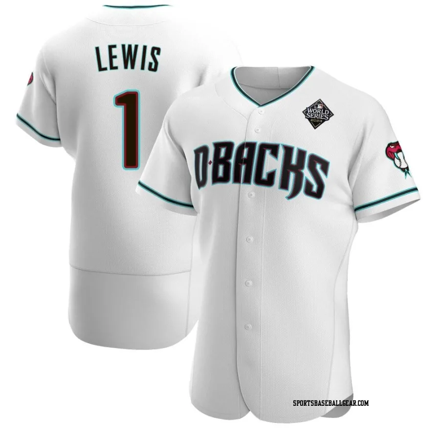 Kyle Lewis Men's Arizona Diamondbacks White Authentic Teal Alternate 2023 World Series Jersey