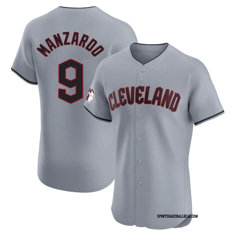 Kyle Manzardo Men's Cleveland Guardians Gray Elite Road Jersey