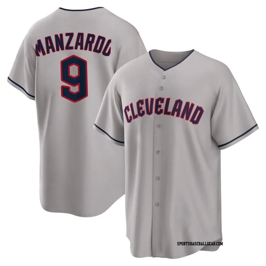 Kyle Manzardo Men's Cleveland Guardians Gray Replica Road Jersey